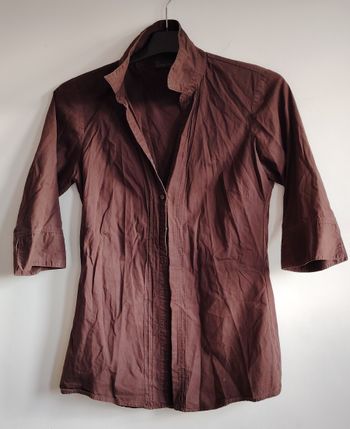Chemise femme marron Kiabi Woman manches 3/4 – Taille 38