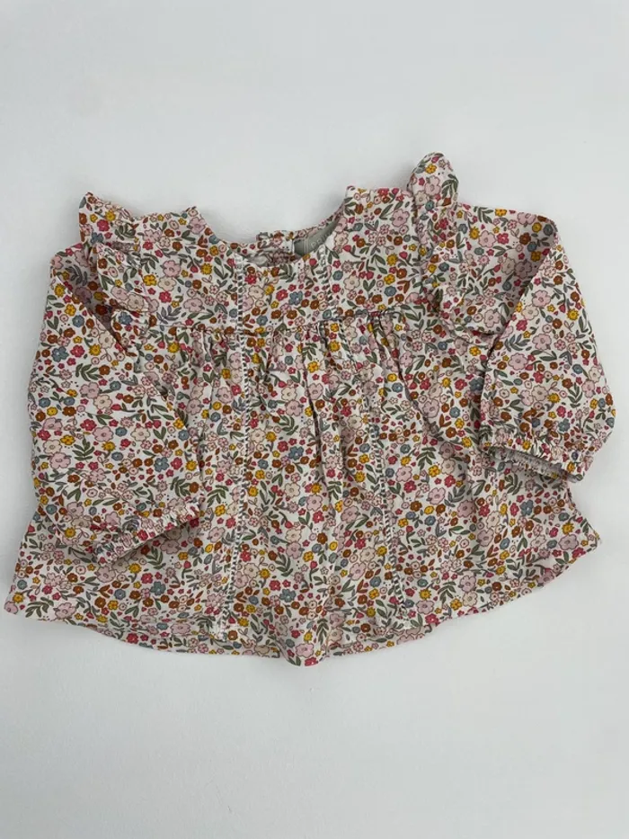 Blouse à fleurs - Primark - 0/3 mois (62cm)
