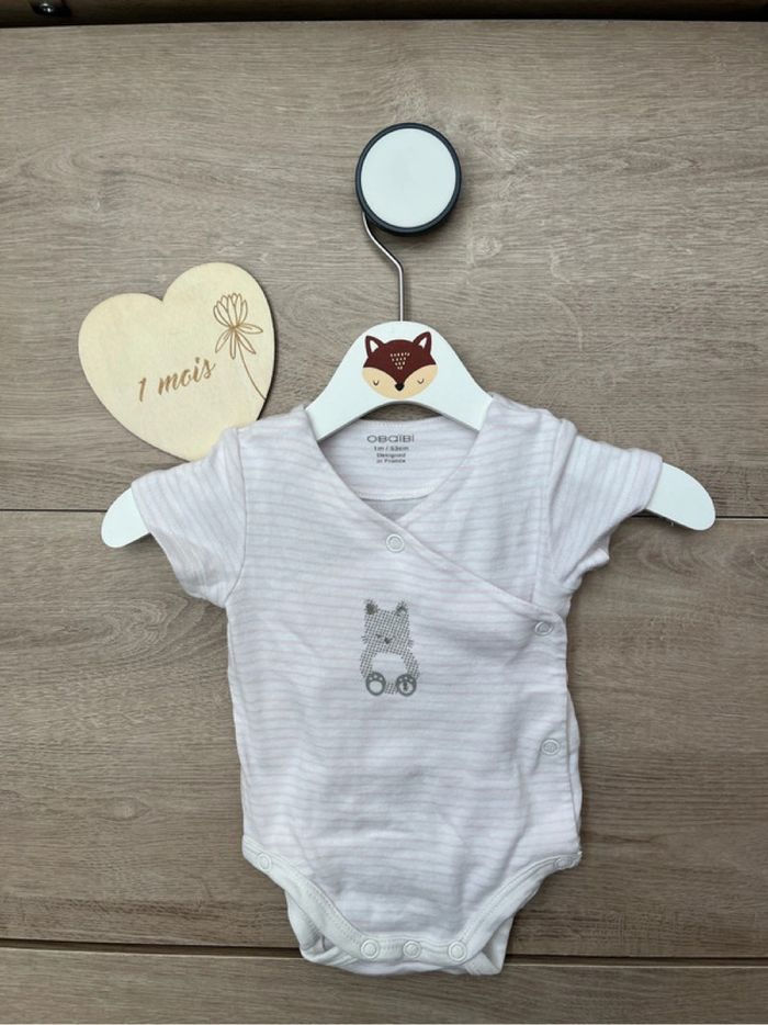 Lot 3 bodies bébé fille 1 mois – Obaibi – Neuf - photo numéro 6