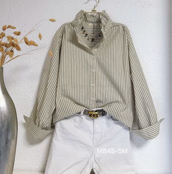 Chemise kaki rayures oversize taille M 🌸