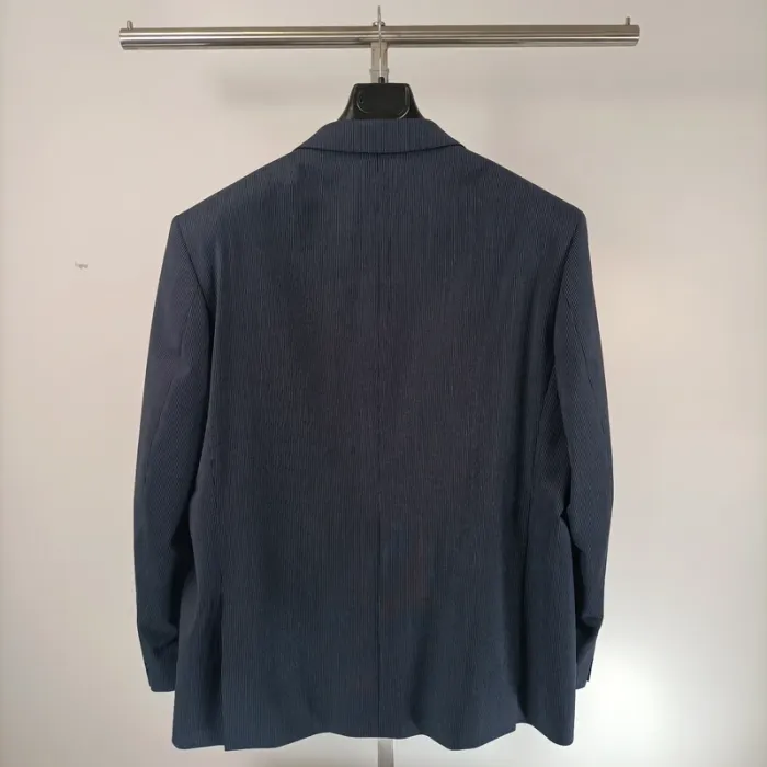 Veste de costume bleue à fines rayures blanches Griffe Noire Taille 52 A469 - photo numéro 9