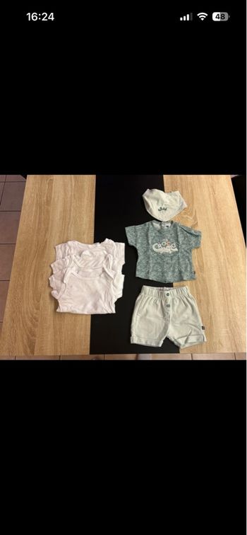 Lot 1 ensemble été garçon +3 bodies