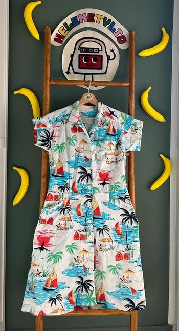 Robe vintage à motifs d’été  90’s taille M