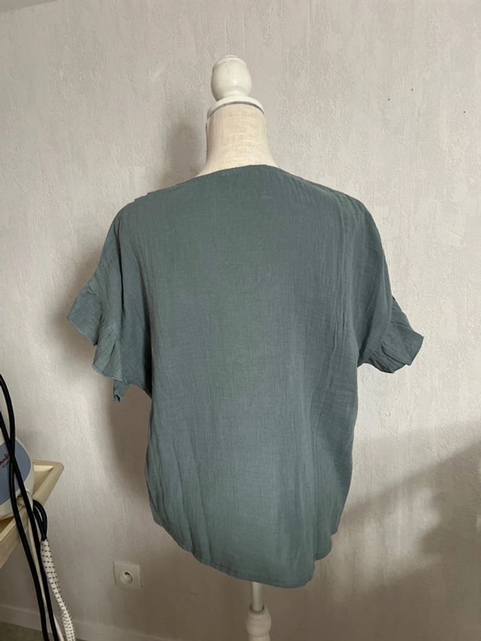 Blouse sans manches camaïeu taille XL 42 vert d’eau - photo numéro 2