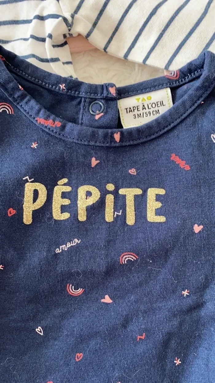 Lot 3 tee shirt manches longues petite fille - photo numéro 2