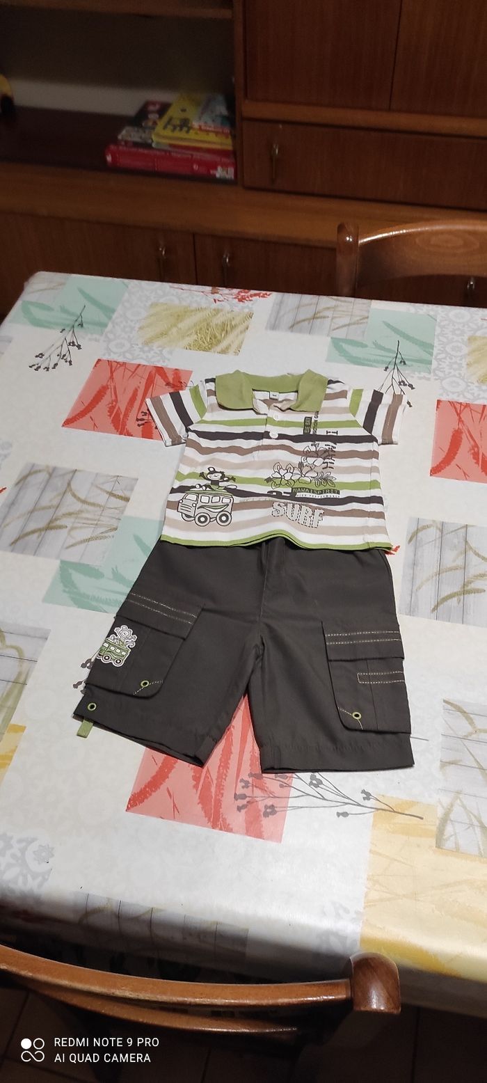 Ensemble pantacourt et polo plus 6 mois