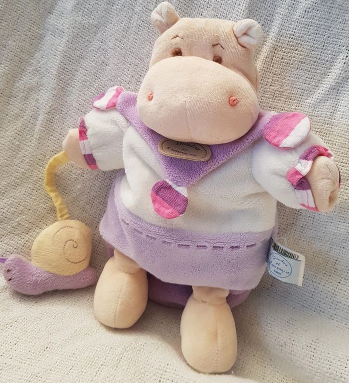 Marionnette hyppopotame doudou et compagnie