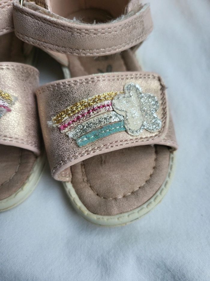 Sandales scratchs rose poudré arc en ciel 22 - photo numéro 3