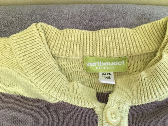 Pull Vertbaudet 4 ans Vert et Gris - photo numéro 2