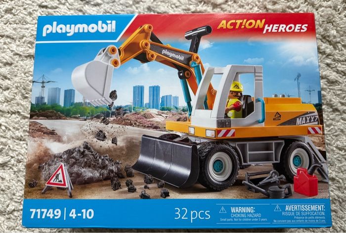 Pelleteuse mécanique et ouvrier Playmobil 71749