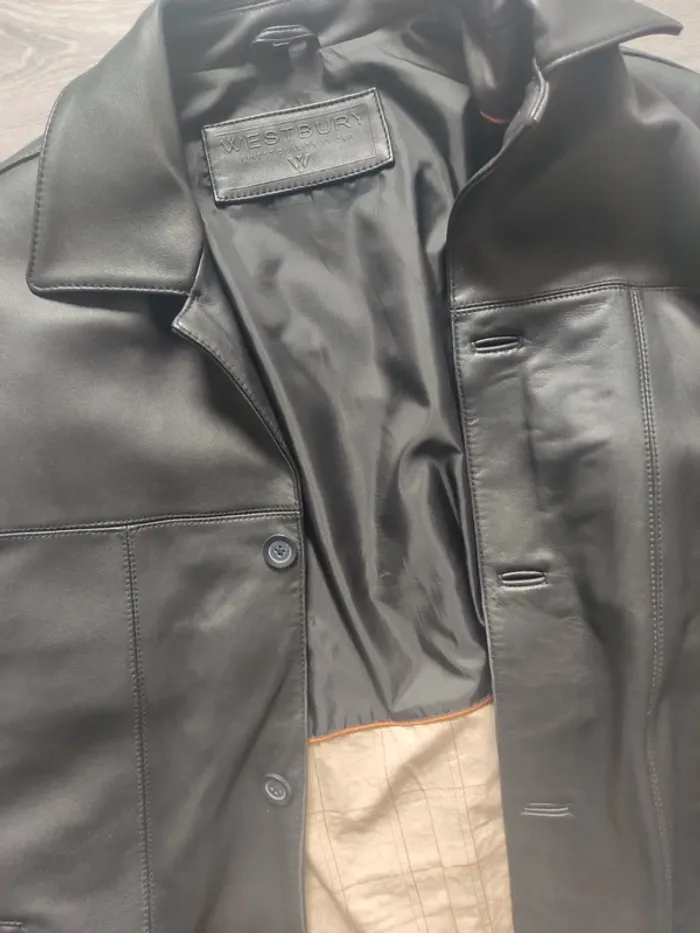 Blouson veste en cuir d'agneau noir avec poches taille 48 / XL Westbury - photo numéro 4