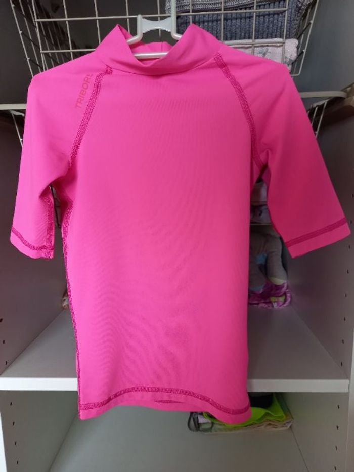 Tee-shirt anti-uv rose enfant 6 ans Decathlon Tribord