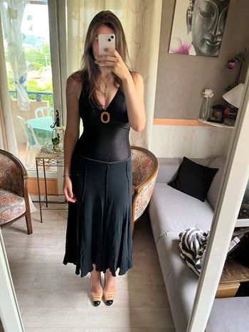 Jupe noire longue coton old money maxi skirt y2k gothic