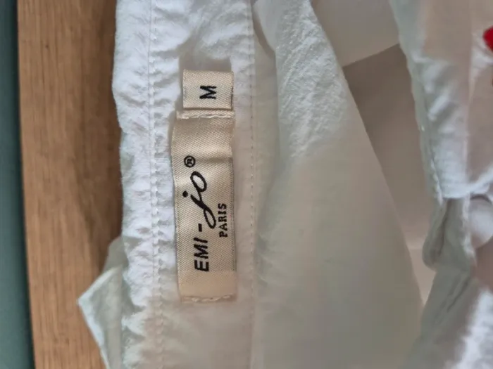 Chemise blanche motif coeur taille 38, emi-jo - photo numéro 6