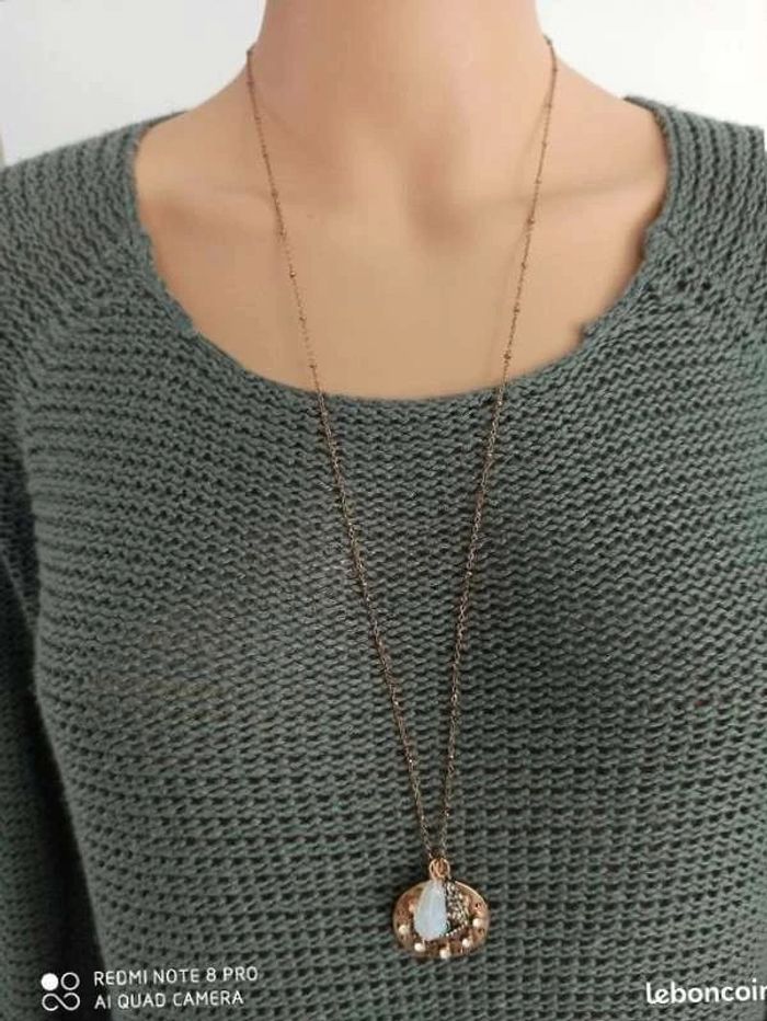 collier  doré pendentif oeil  femme fantaisie