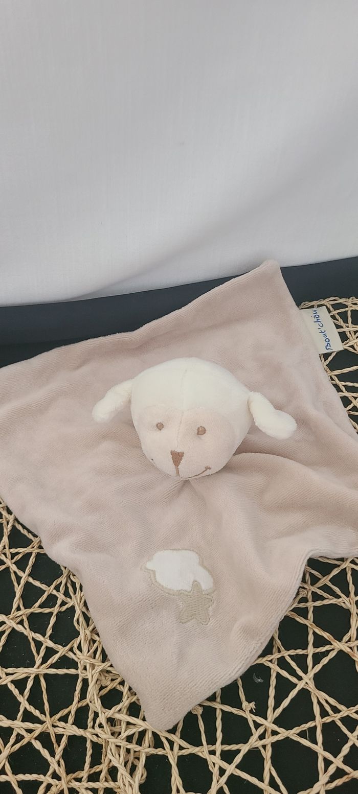 Doudou plat mouton agneau beige blanc BOUT'CHOU - photo numéro 2