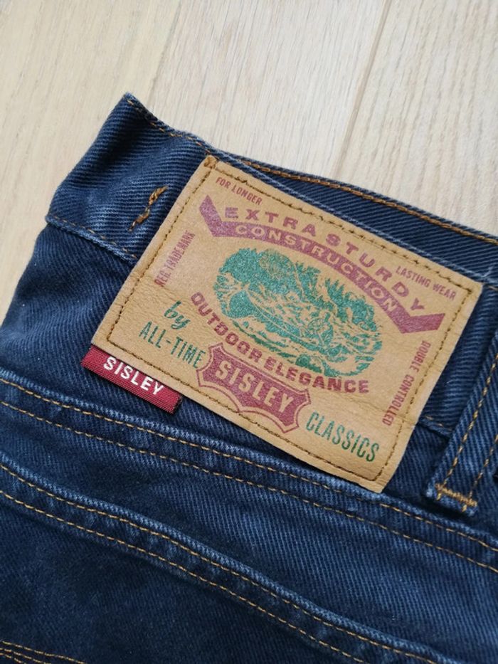 Pantalon mom jeans sisley basic denim bleu brut taille 36 femme - photo numéro 3