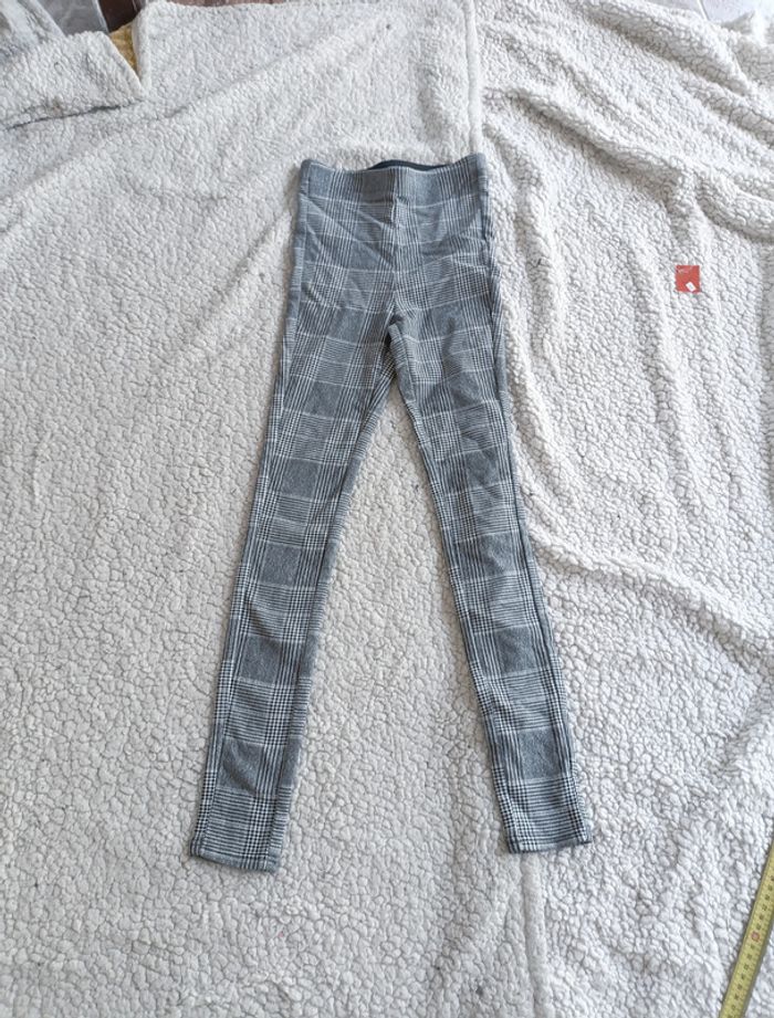 NEUF Legging motif pied-de-poule noir et blanc T34