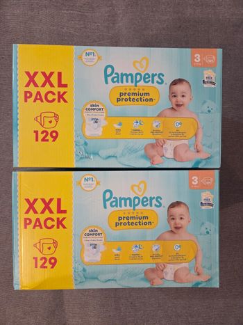 Lot couches pampers XXL premium taille 3