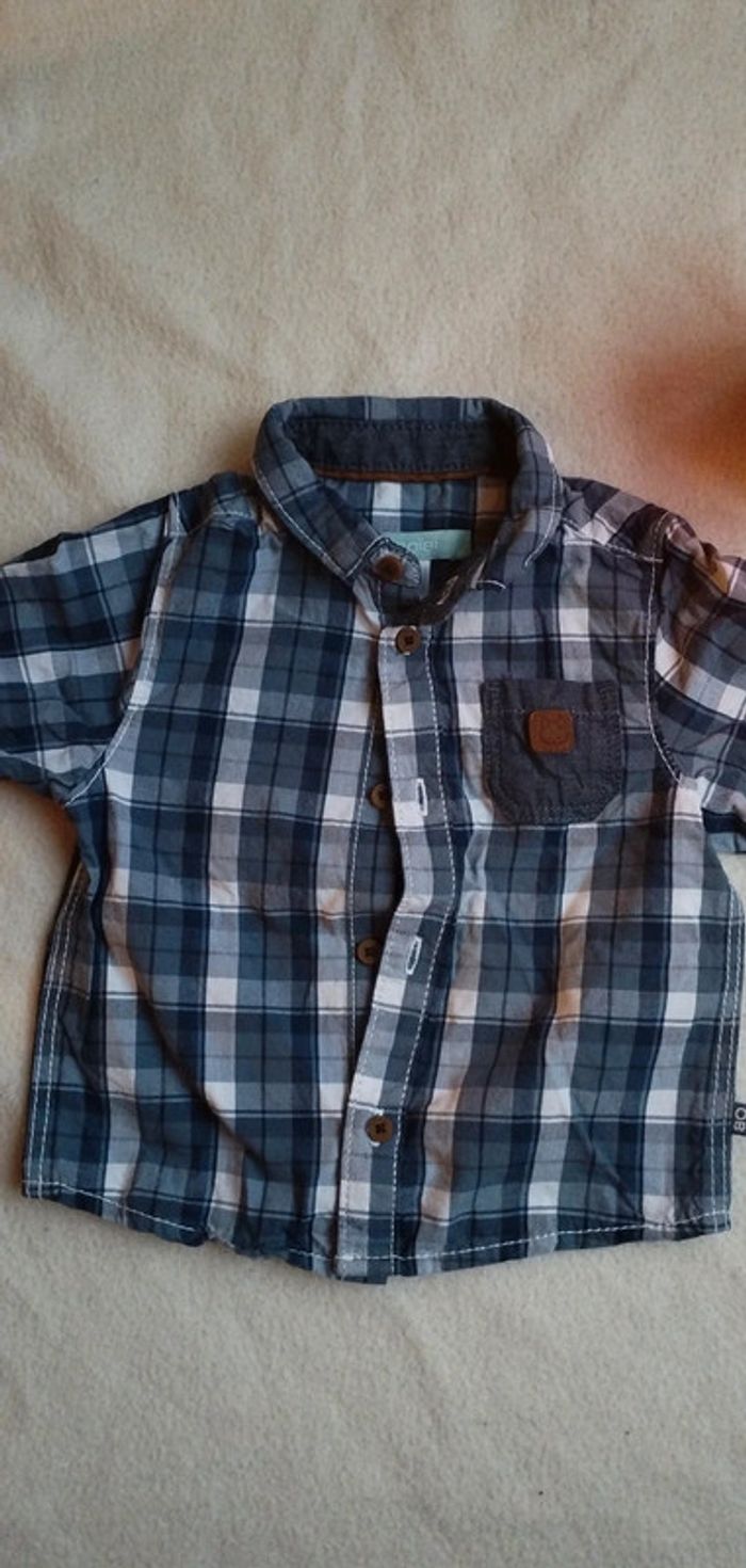 Chemise à carreaux bleu - photo numéro 2