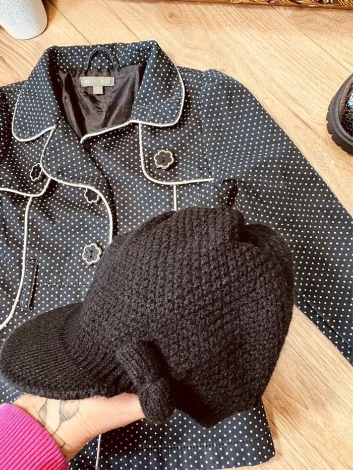 Taille 3 ans trench et bonnet fille Extenso noir 🌹 - photo numéro 5