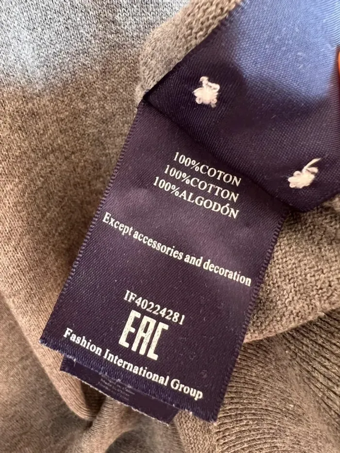 Pull coton gris/bleu homme Eden Park taille M  suéter hombre maglione uomo Herrenpullover - photo numéro 5