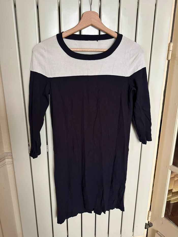 Robe vintage bleu et blanche S