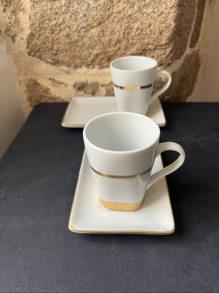 Magnifique lot de deux tasses et deux sous tasses - photo numéro 10
