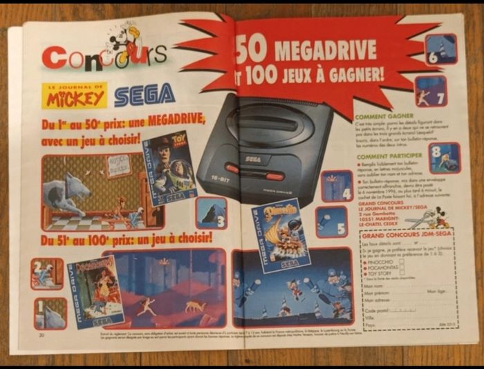 Ancien journal de mickey avec 4 fiches jeux + poster jeu N°2315 de 1996 vintage - photo numéro 5