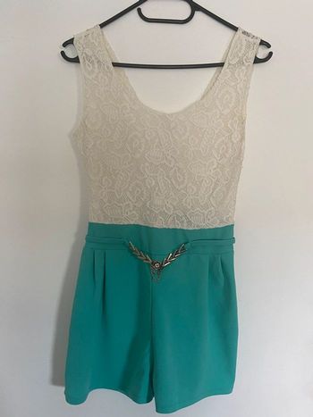 Combi short blanc/ turquoise