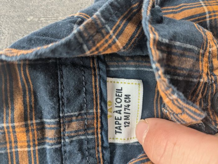 Chemise manches longues a carreaux 12 mois - photo numéro 3