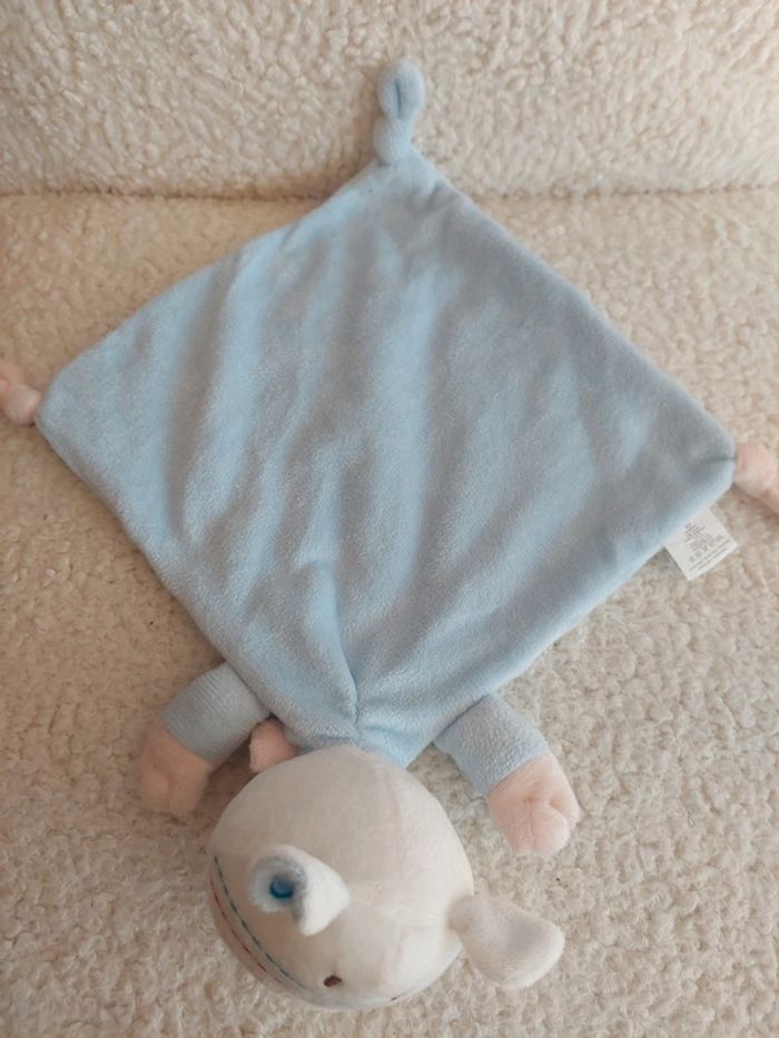 Interbaby - doudou plat carré bleu ane ou cheval - photo numéro 4