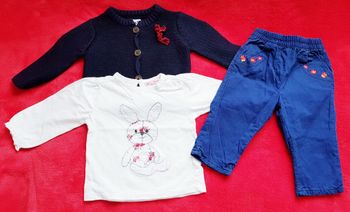 🌸 Ensemble 3 pièces - Tissaia/Dpam - 9/12 mois 🌸