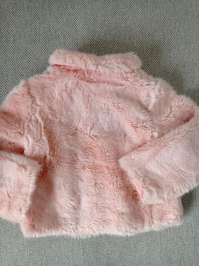 Veste fourrure rose nude Naf Naf 4 ans - photo numéro 4