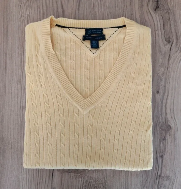 Pull col V torsadé tressé tommy Hilfiger taille xs