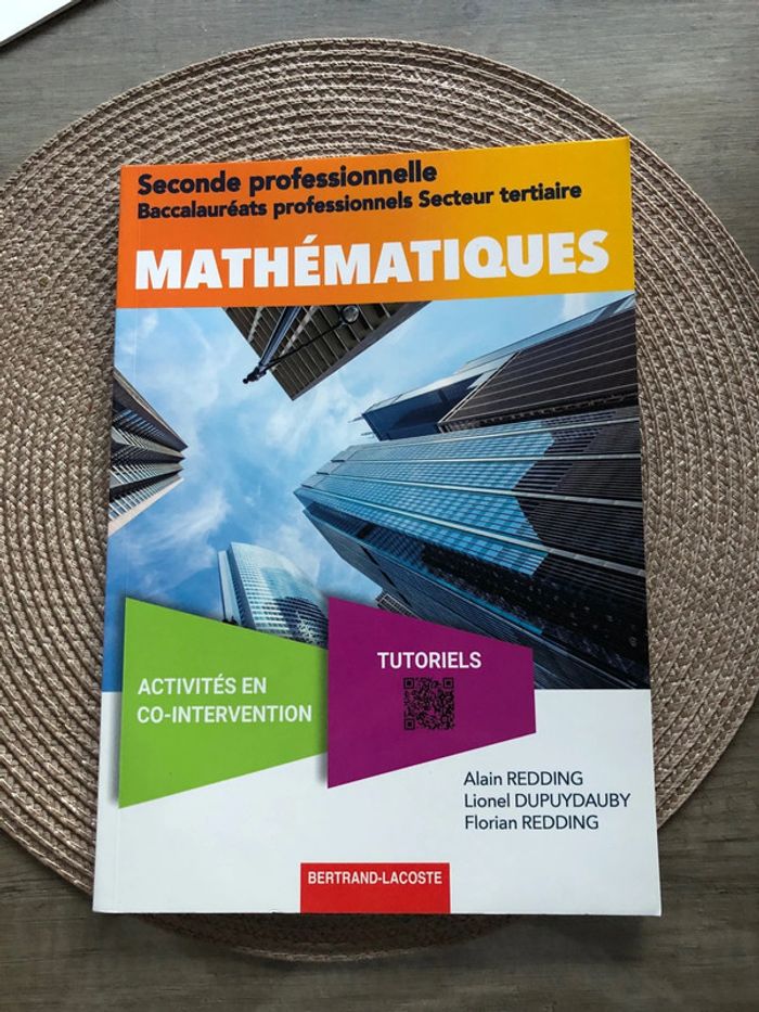Manuel mathématiques seconde professionnelle Bertrand-lacoste