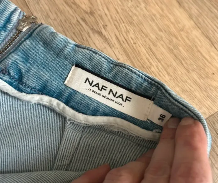 Nafnaf Jupe en jean bleu  femme, taille 36. Minijupe en excellent état - photo numéro 3
