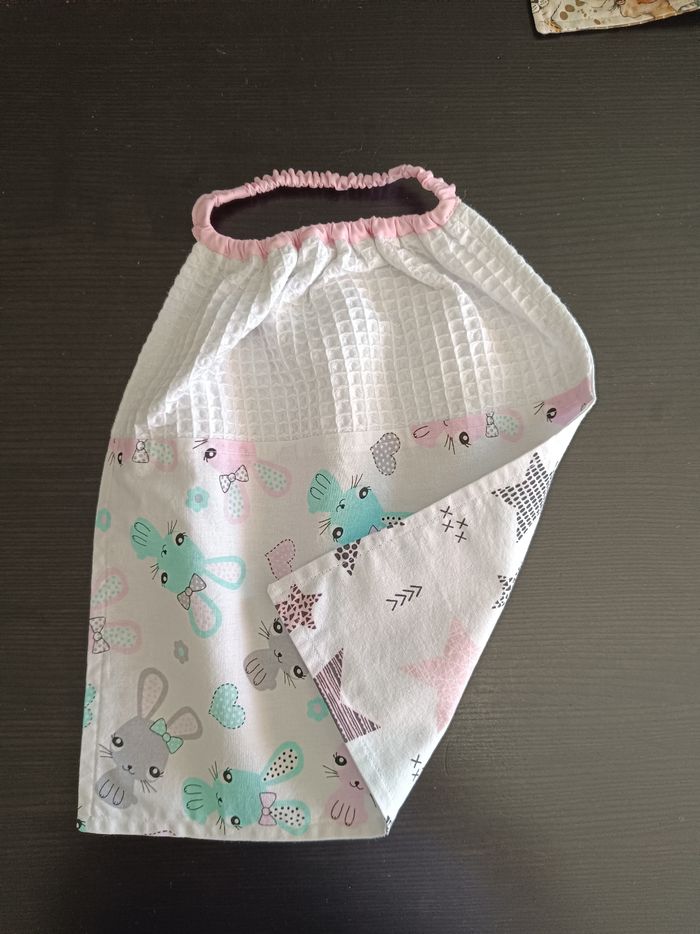 Serviette de table élastiquée, forme bavoir , fille , pour cantine école maternelle - photo numéro 2