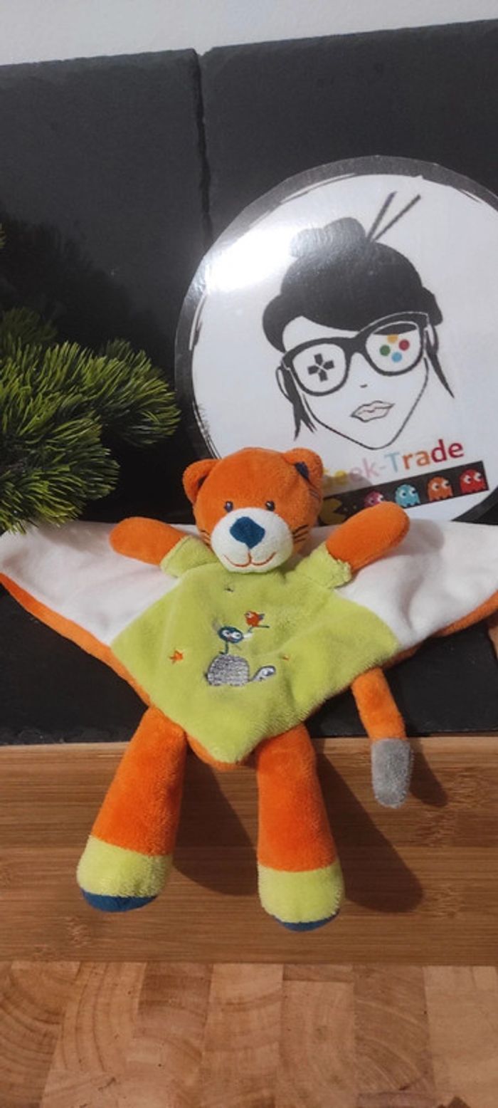 Doudou Tigre Lion Chat Renard Ours Kiabi Kitchoun Tortue Poisson Vert Orange Blanc Plat Nicotoy