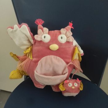 Peluche D'activités chouette Hibou Moulin roty Mademoiselle et Ribambelle rose