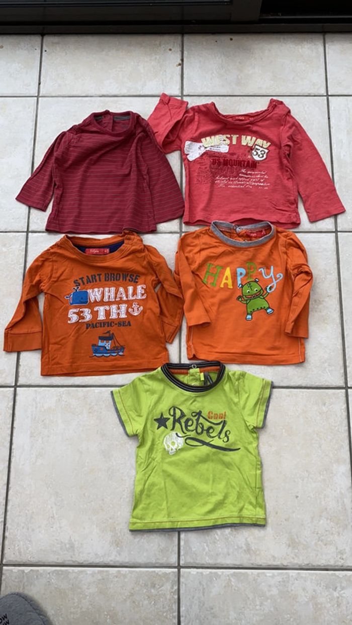 Lot 5 tee-shirts garçon 9 mois