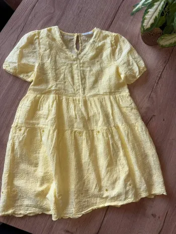Robe loevia jaune broderie