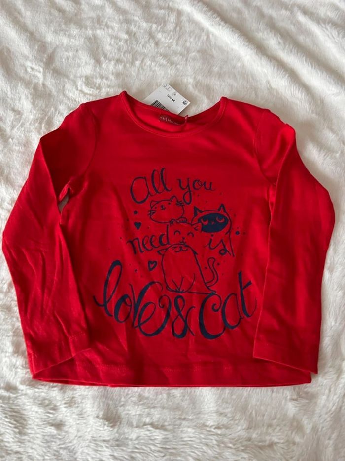 Tee shirt manche longue chat