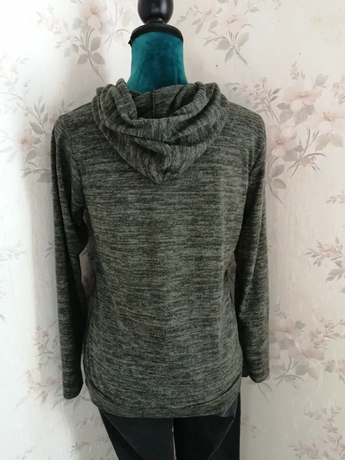 Sweat fin à capuche kaki avec étoile fourrure avec perles / new collection / (TU) - photo numéro 7