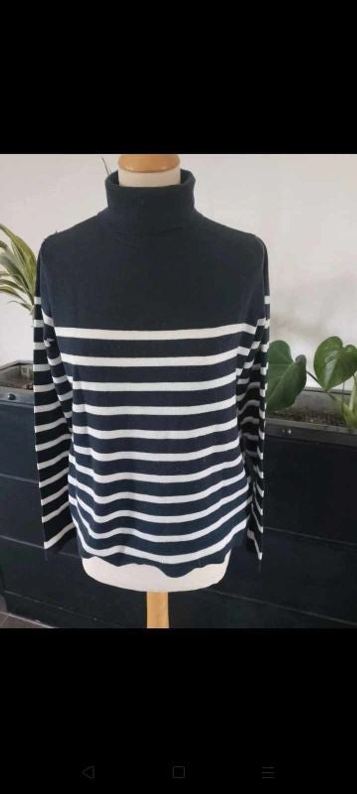 Pull rayé col roulé Kiabi