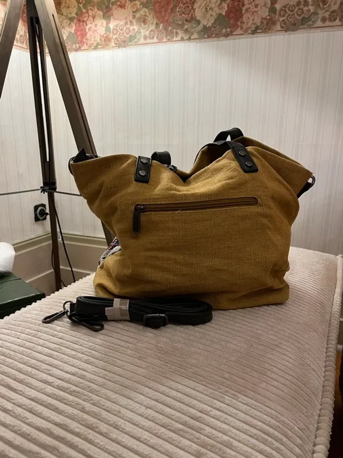 Sac à main en toile / bandoulière - photo numéro 2