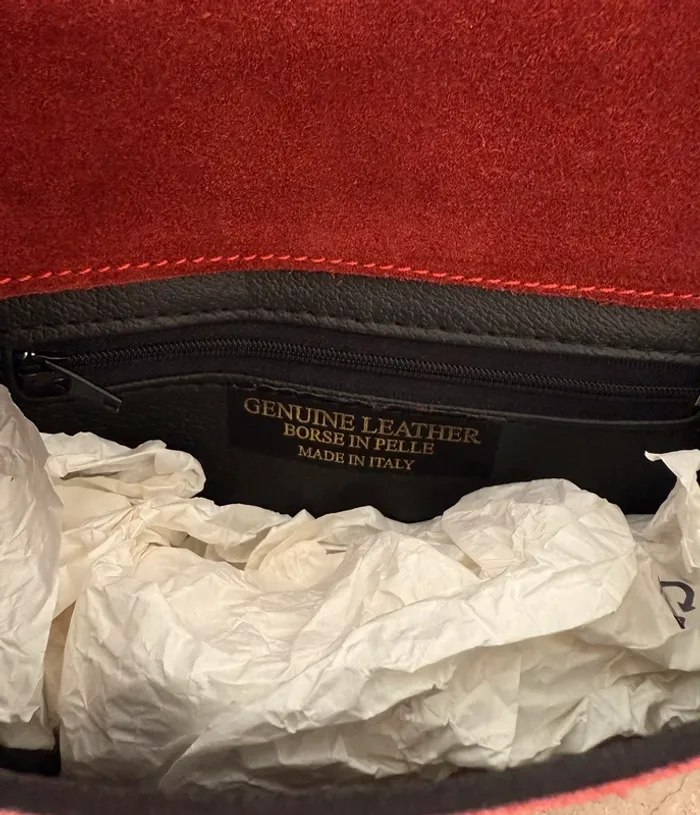 Sac chaîne bordeaux borsa bolsa bag Zak rosso main piel handbag Handtasche Bolso de mano - photo numéro 6