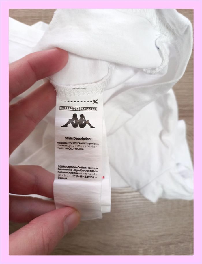 T-shirt Kappa XS blanc avec bande logo sur les épaules XS - photo numéro 7