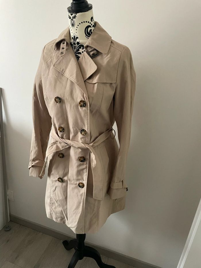 Veste manteau trench beige à manches longues mi long La redoute taille 38 - photo numéro 3
