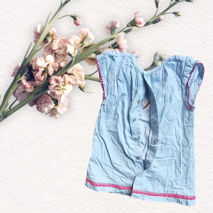 🦋 Robe d'été "Papillons et Fleurs" Bleu Ciel Fraîcheur Garantie  🌸 - photo numéro 2